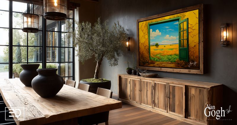 Van Gogh-ish Wheatfield Doorway Original Canvas Print
