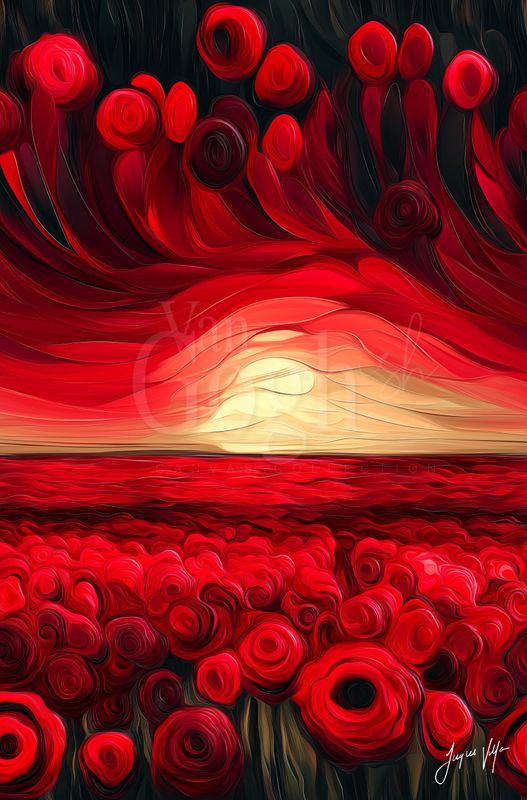 Van Gogh-ish Red Requiem Art Canvas Print