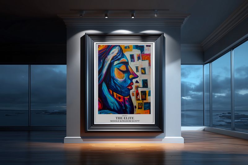 "1800 BCE "THE ELITE - Middle Kingdom Egypt" Mystique of the Nile, Abstract Lady Original Art Poster Print