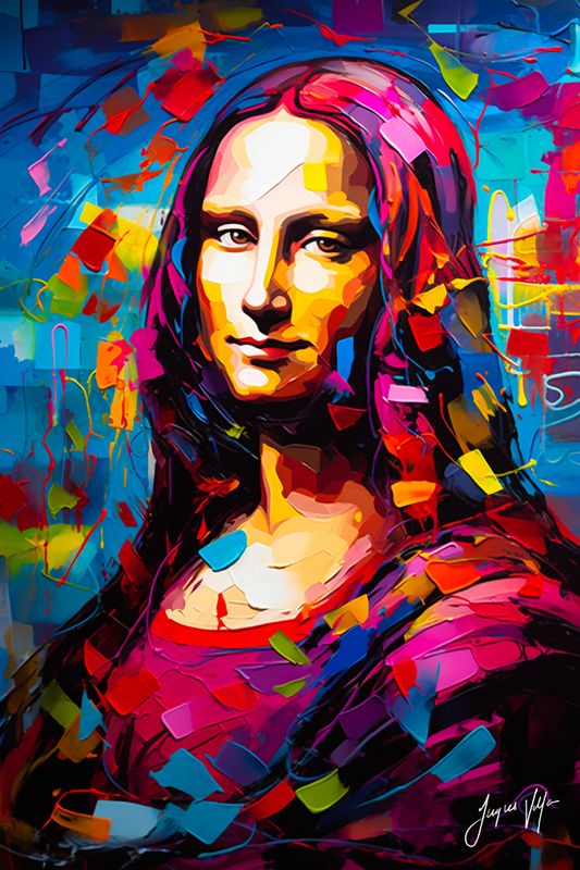 Mona Lisa, Liberated by Graffiti Art Canvas Print