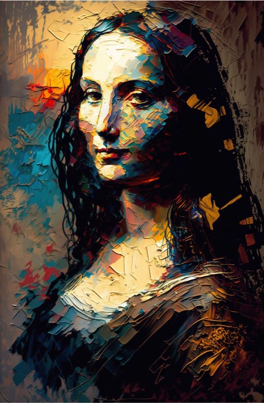 Mona Lisa 2nd, Clothed in Ancient Gold Art Canvas Print