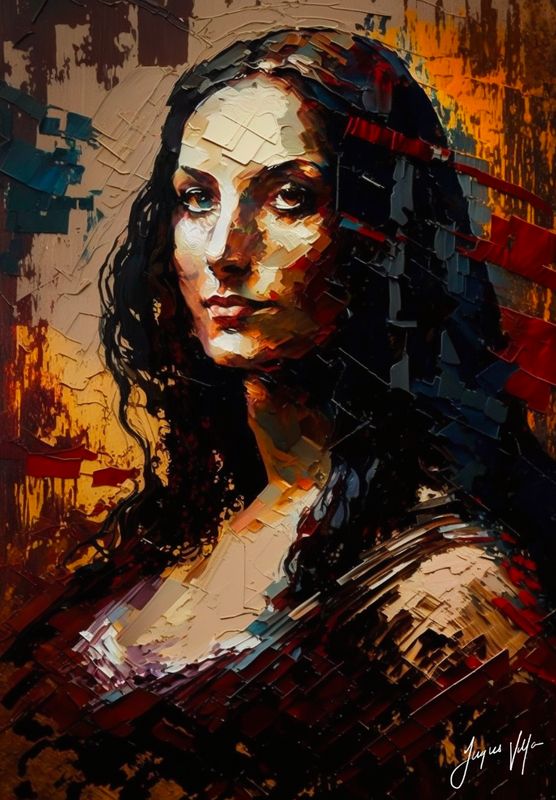 Mona Lisa 2nd, Rust and Rain Art Canvas Print