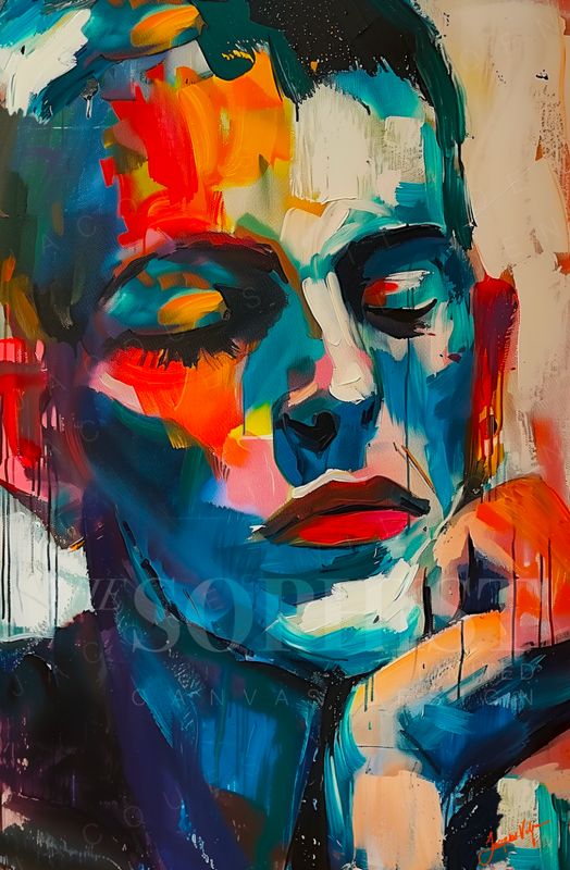 The Sophist Abstract Portrait Art Canvas Print