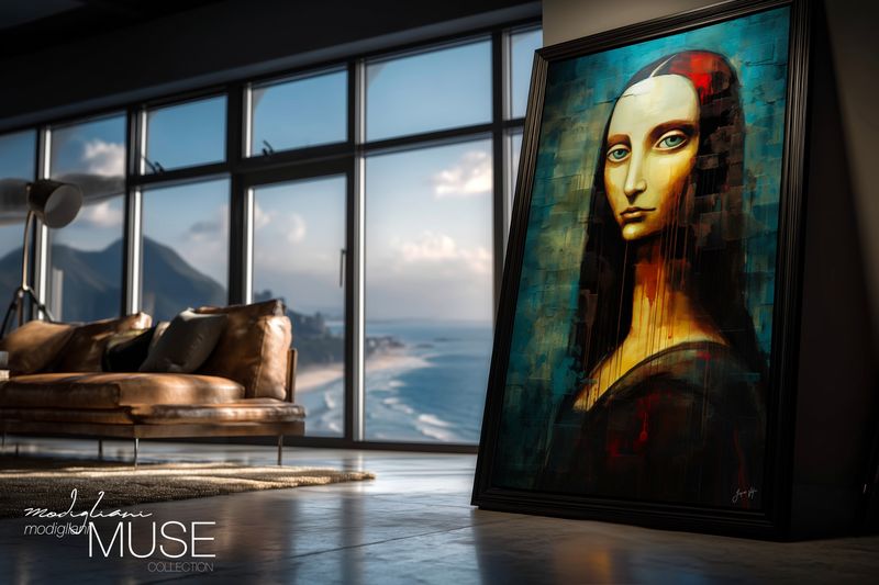 Mona Susan, She Who Carried the River in Her Eyes Original Art Canvas Print | Modigliani Muse Collection