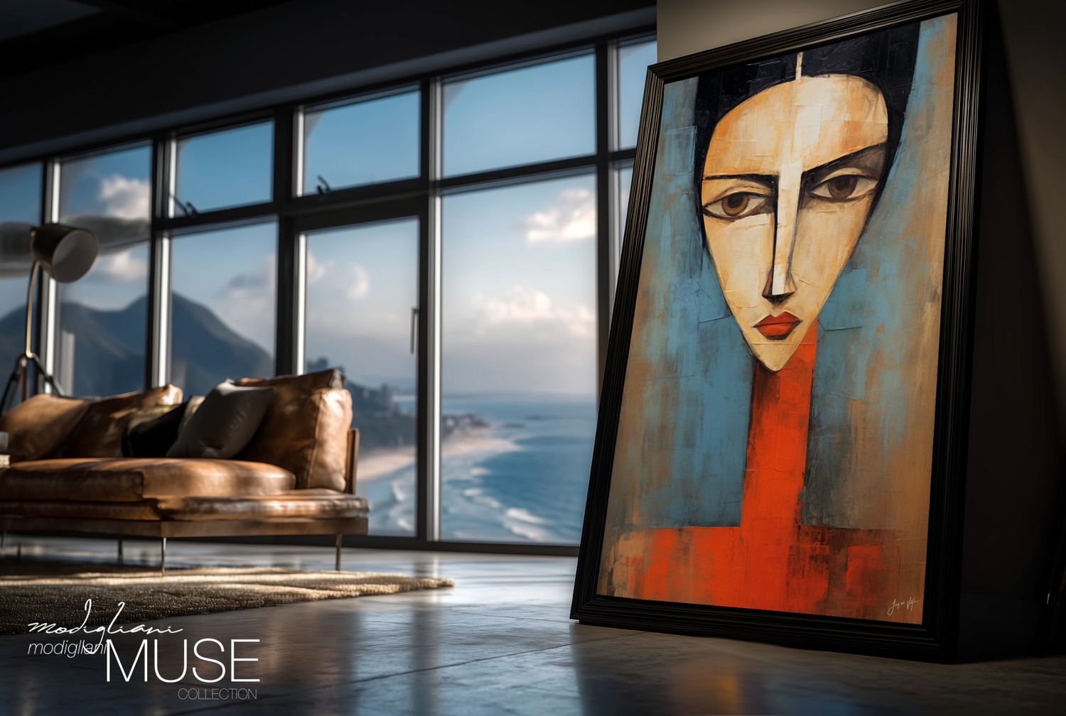 Tamara, Standing at the Edge of What She Already Knew Original Art Canvas Print | Modigliani Muse Collection