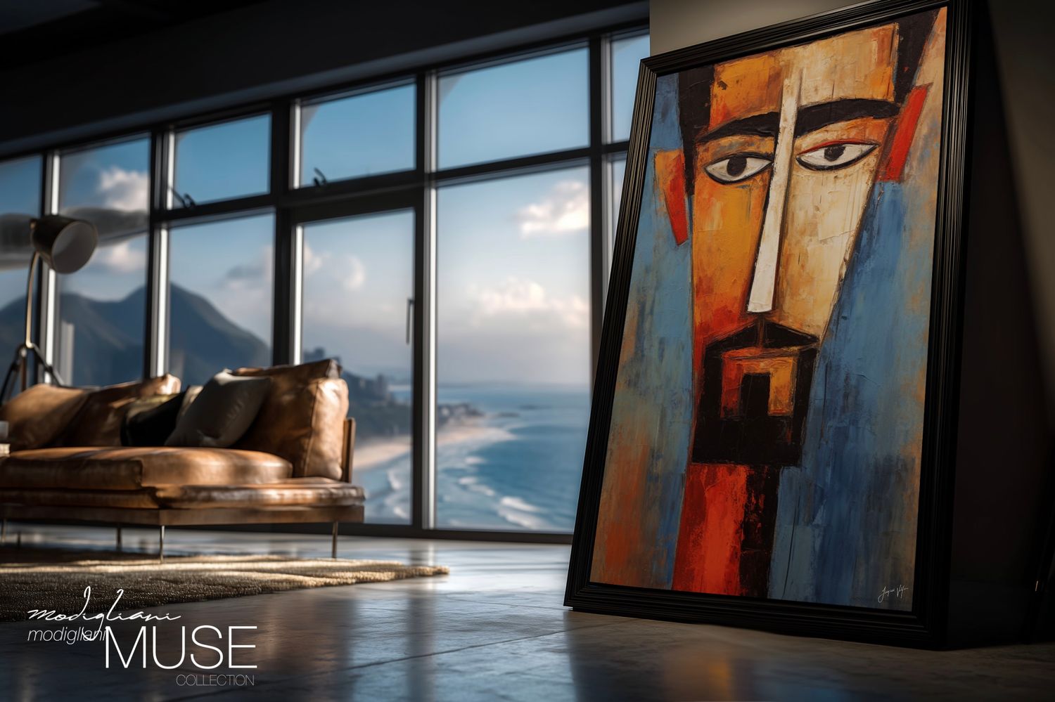 Charles, Built from the Geometry of a Man Who Has Decided Original Art Canvas Print | Modigliani Muse Collection