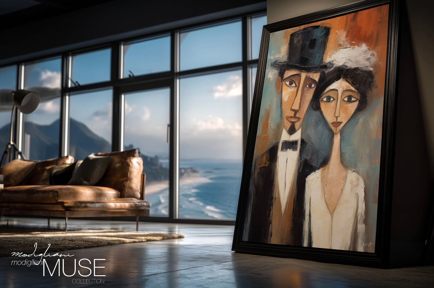 Wedding, On the Day They Chose Each Other in Front of Everything Original Art Canvas Print | Modigliani Muse Collection