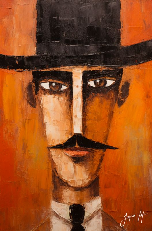 Patrizzio the Mexican, Who Wore His Hat Like a Declaration Original Art Canvas Print | Modigliani Muse Collection