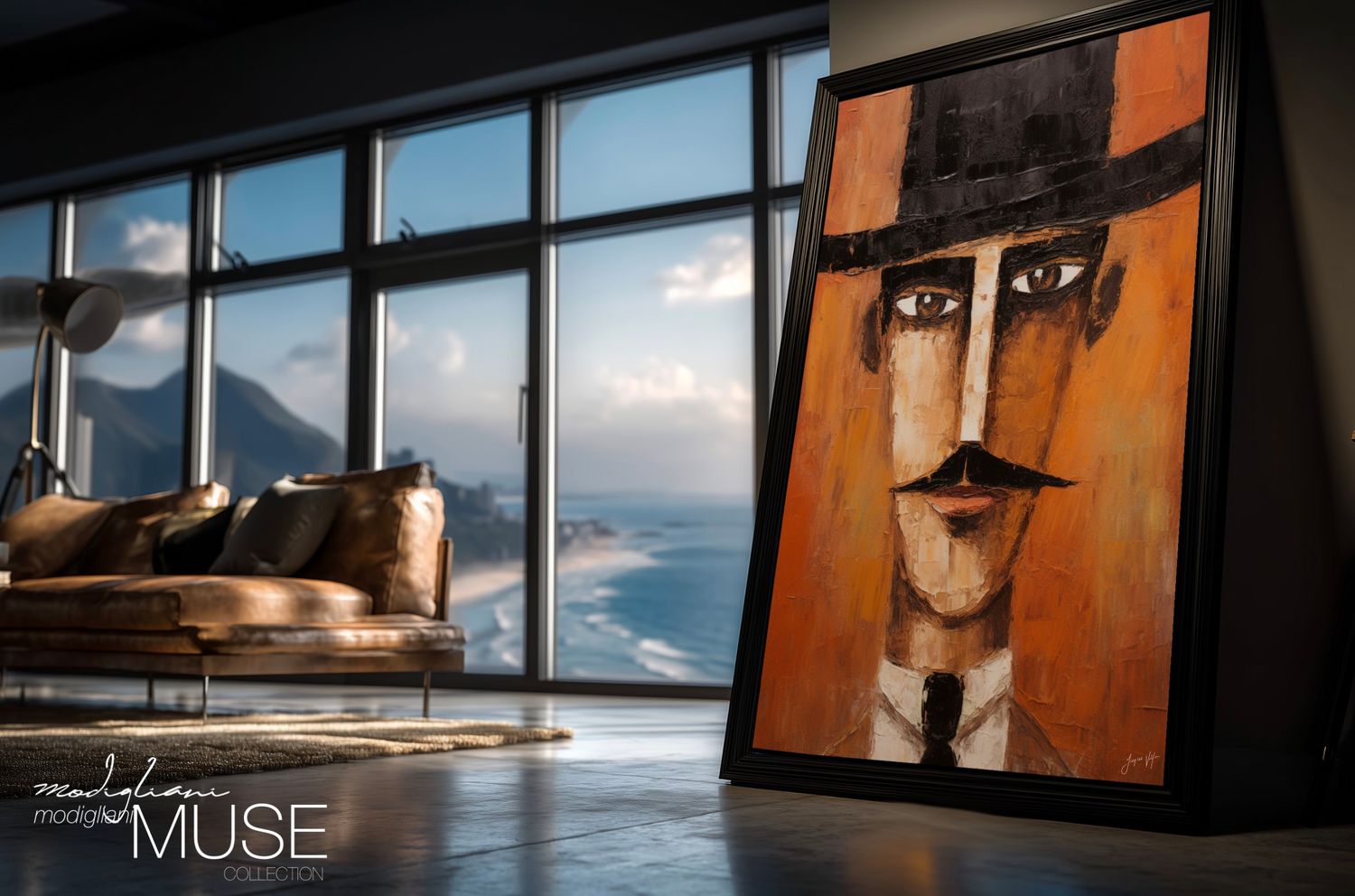 Patrizzio the Mexican, Who Wore His Hat Like a Declaration Original Art Canvas Print | Modigliani Muse Collection