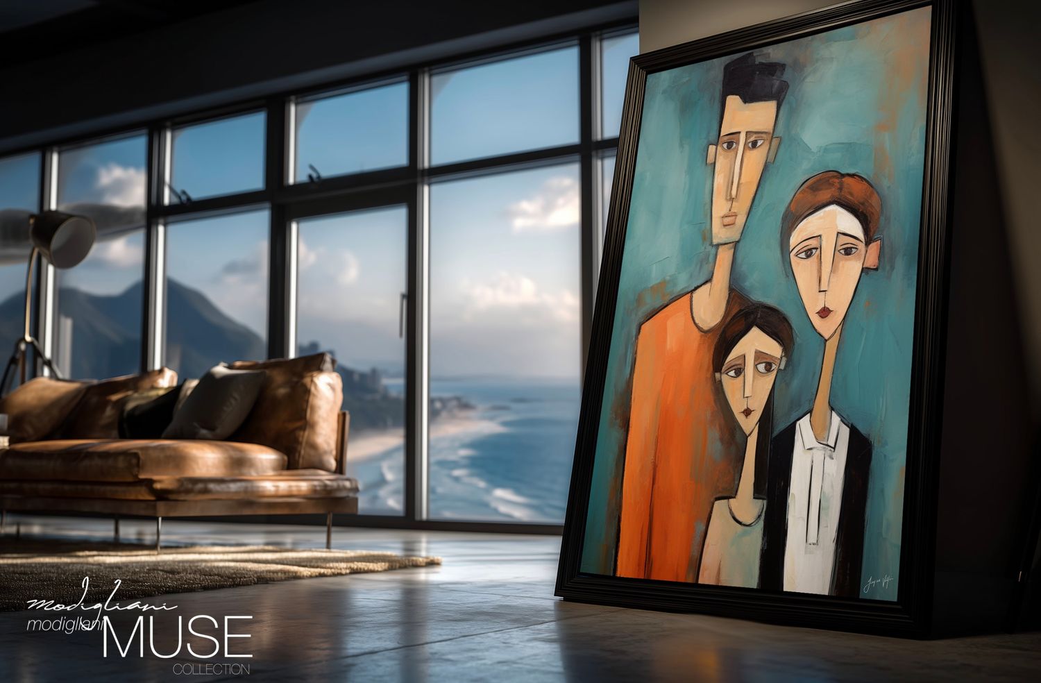 Family, The Three of Them Against the World and Quietly Winning Original Art Canvas Print | Modigliani Muse Collection