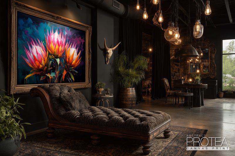 Protea Anthology: Flame Trinity Original Art Canvas Print | Protea Anthology Collection