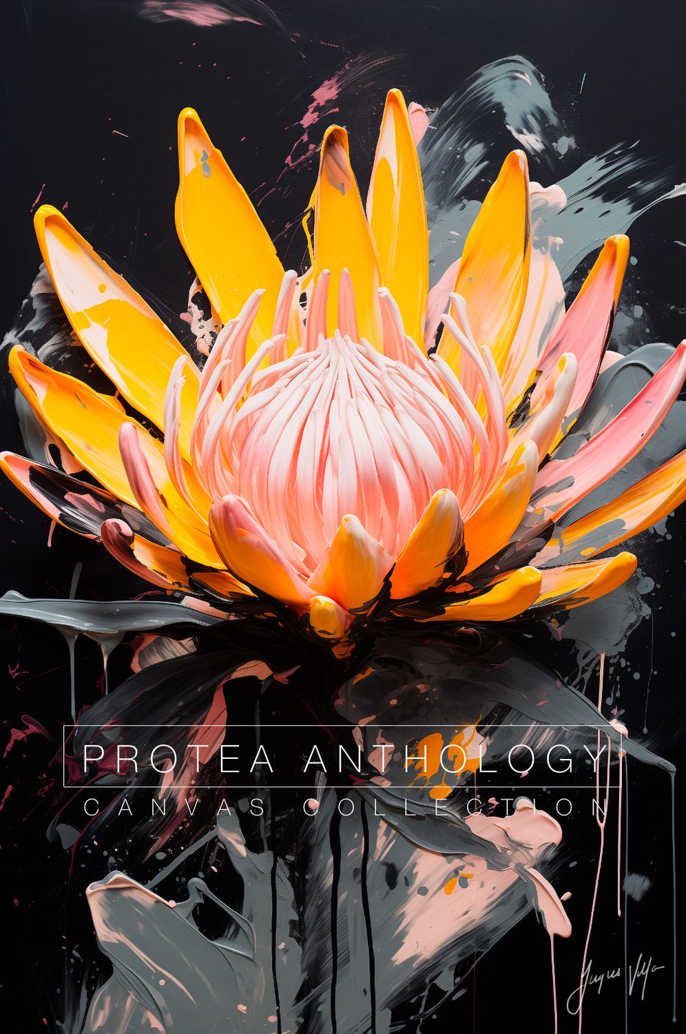 Protea Anthology: Golden Blush Original Art Canvas Print | Protea Anthology Collection