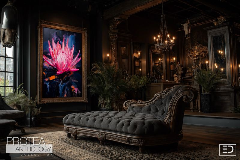Protea Anthology: Midnight Rose Original Art Canvas Print | Protea Anthology Collection