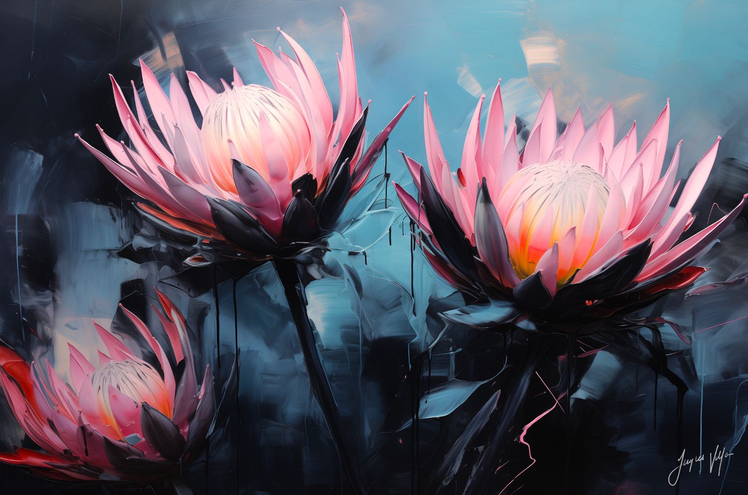 Protea Anthology: The Sky Went Quiet First Original Art Canvas Print | Protea Anthology Collection