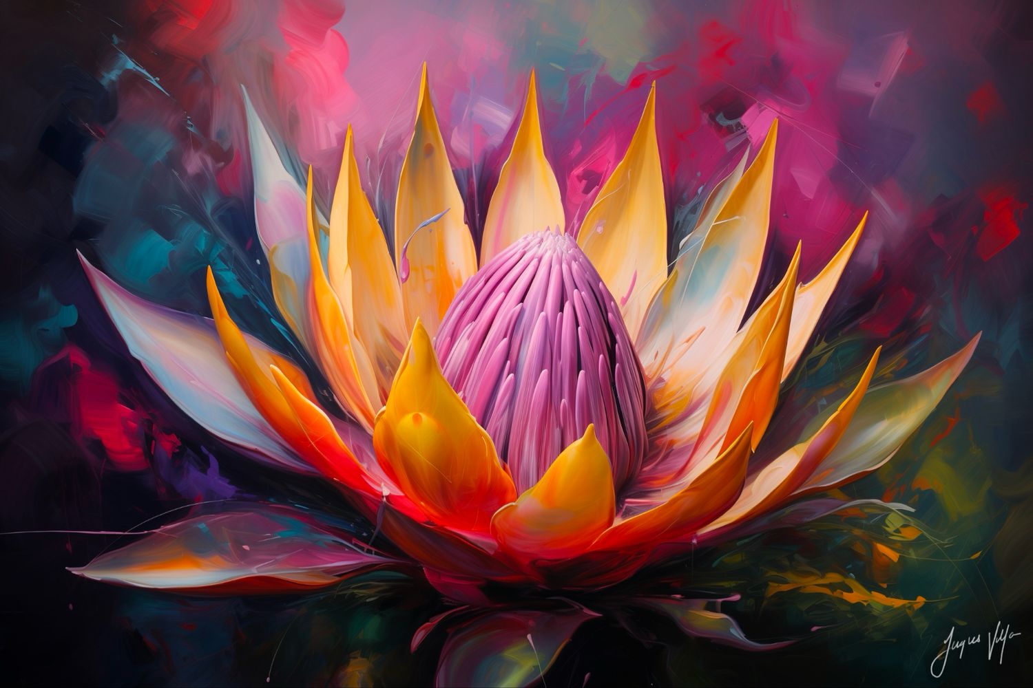 Protea Anthology: The Mauve Hour Original Art Canvas Print | Protea Anthology Collection
