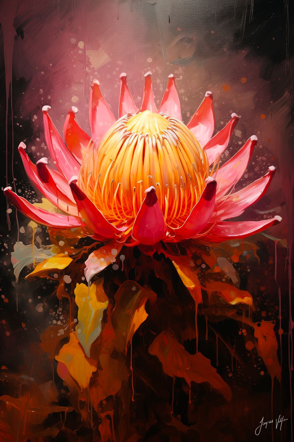 Protea Anthology: Autumn Held Its Breath Original Art Canvas Print | Protea Anthology Collection