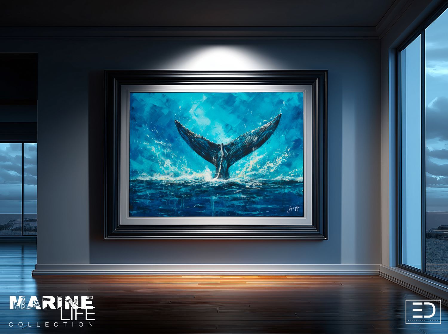 Leviathan - Abstract Whale's Tail Marine Original Art Canvas Print | Exclusive Decor