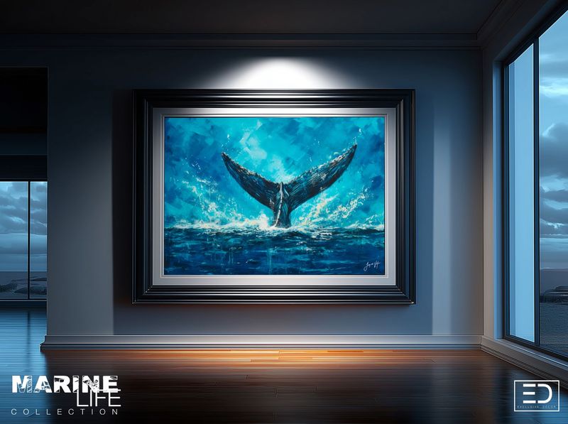 Leviathan - Abstract Whale's Tail Marine Original Art Canvas Print | Exclusive Decor