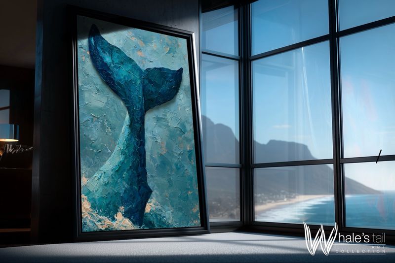 Fathom - Abstract Whale's Tail Marine Original Art Canvas Print | Exclusive Decor Fathom - Abstract Whale's Tail Marine Original Art Canvas Print | Exclusive Decor