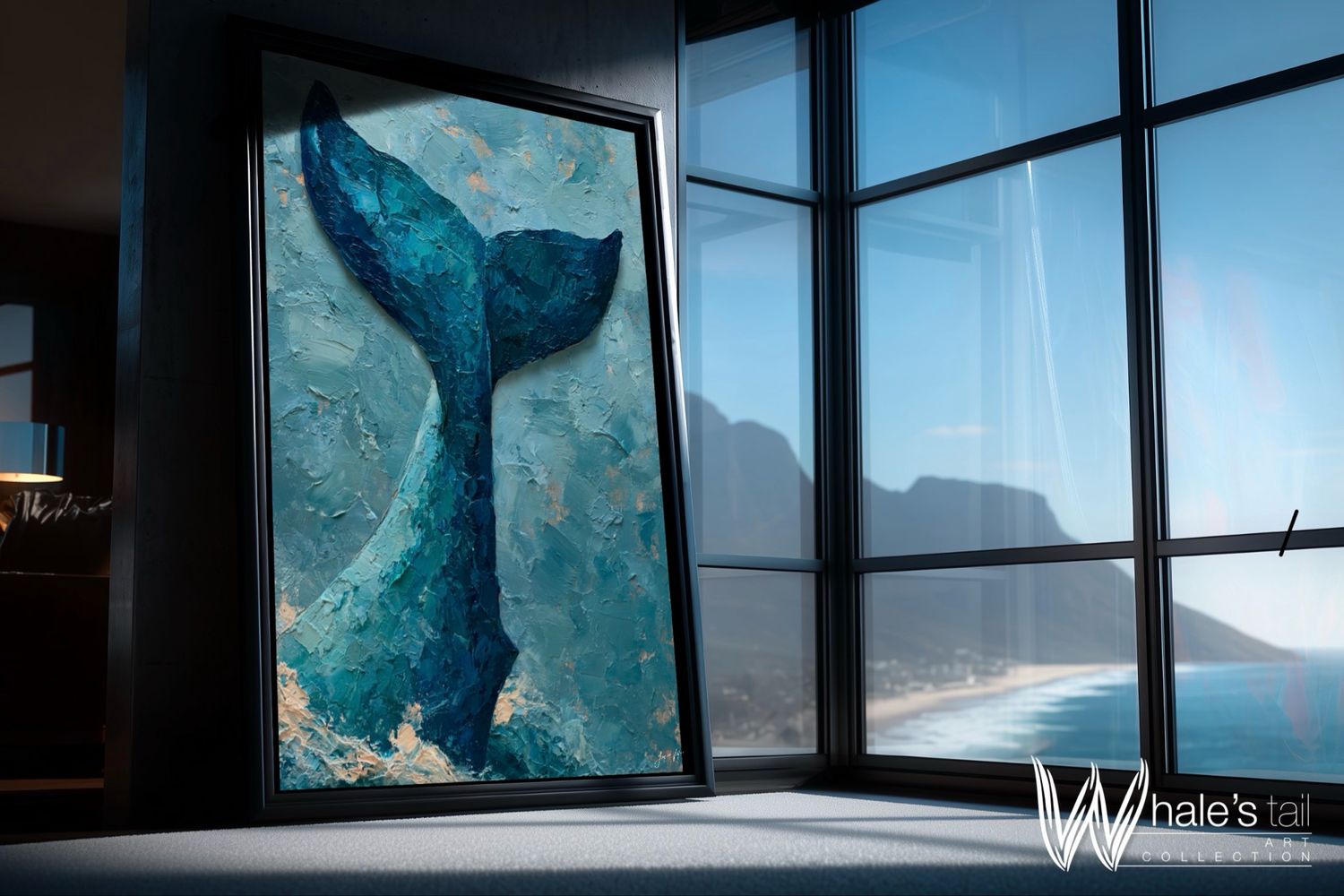 Fathom - Abstract Whale's Tail Marine Original Art Canvas Print | Exclusive Decor