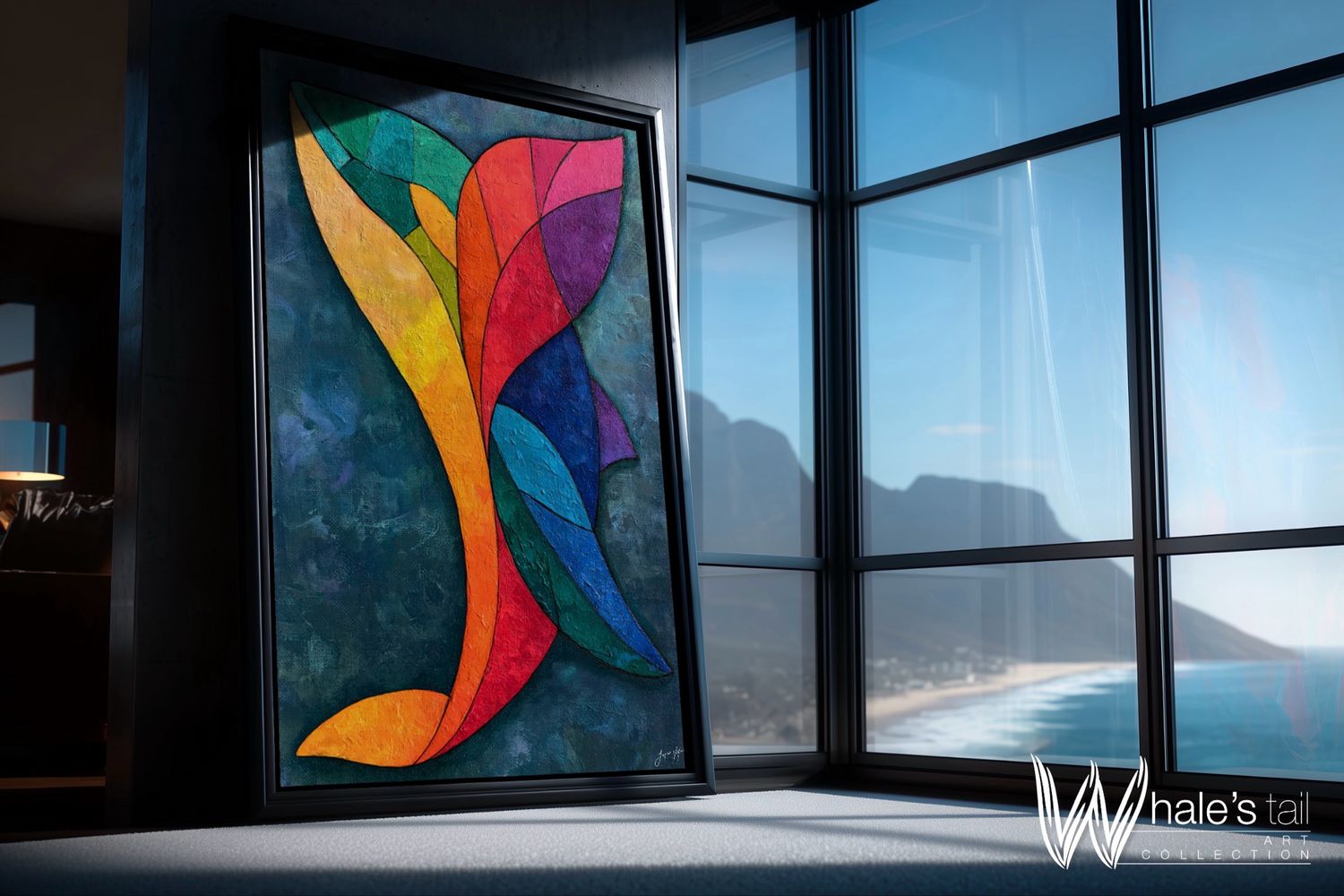 Covenant - Abstract Whale's Tail Marine Original Art Canvas Print | Exclusive Decor