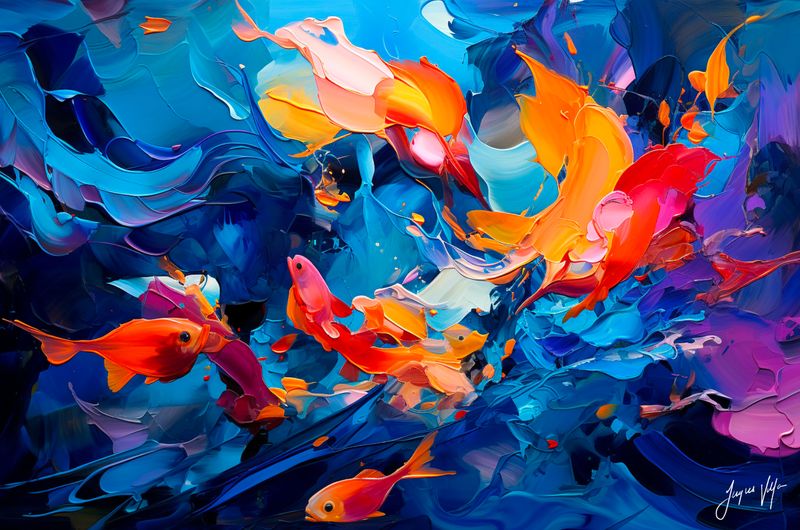 The Surge - Tropical Reef Original Art Canvas Print | Exclusive Decor
