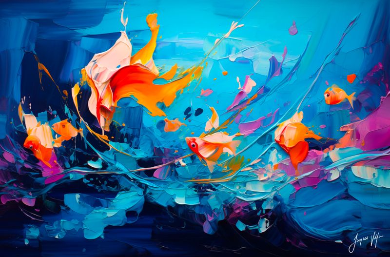 Wanderers - Tropical Reef Original Art Canvas Print | Exclusive Decor