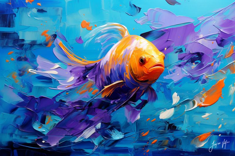Golden Elegance Goldfish Art Canvas Print | Exclusive Decor