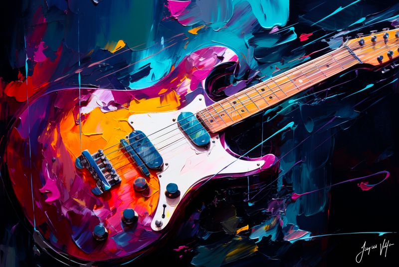 Wired & Loud | Original Guitar Canvas Art Print