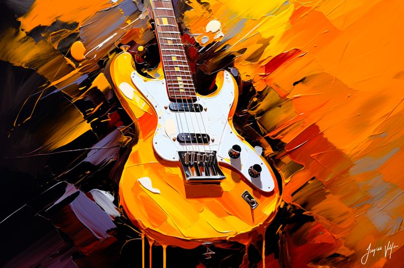 Golden Axe | Original Guitar Canvas Art Print