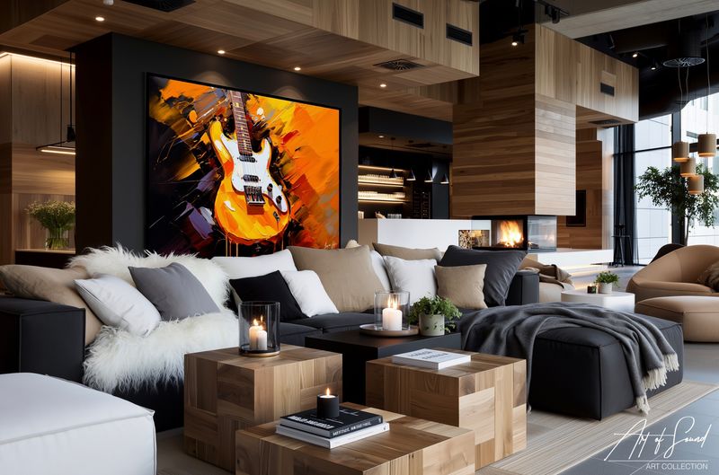 Golden Axe | Original Guitar Canvas Art Print