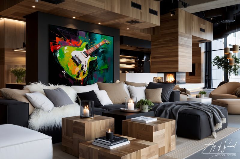 Green Machine | Original Guitar Canvas Art Print