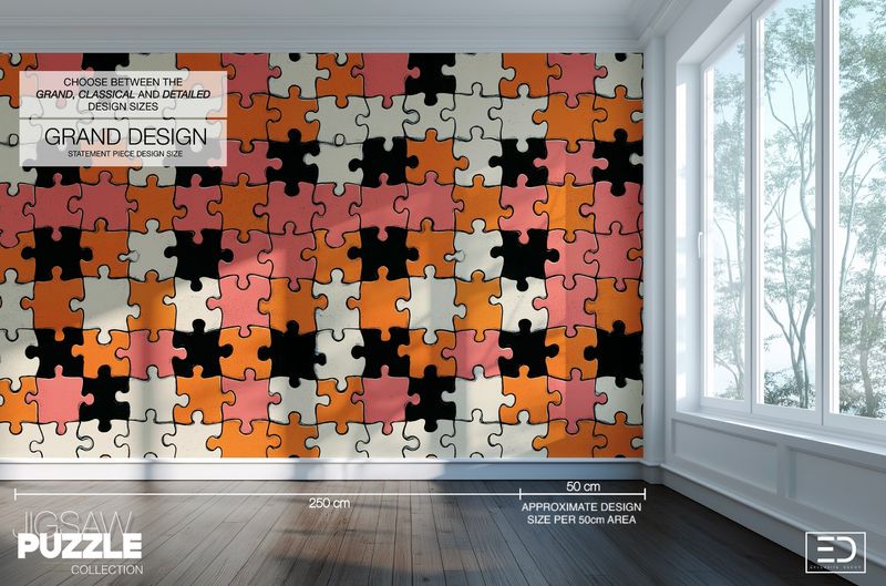 Terracotta & Rose Jigsaw Puzzle Wallpaper, Terracotta and Rose | Exclusive Decor Terracotta & Rose Jigsaw Puzzle Wallpaper, Terracotta and Rose | Exclusive Decor