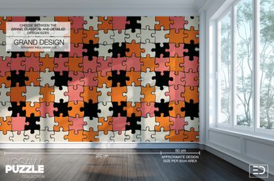 Terracotta &amp; Rose Jigsaw Puzzle Wallpaper, Terracotta and Rose | Exclusive Decor