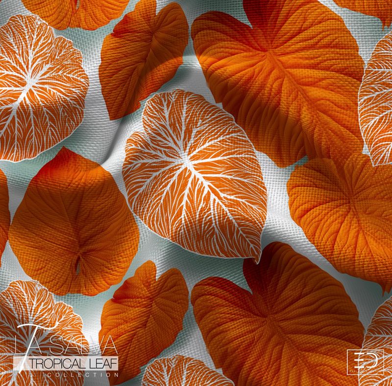 Vein of Copper Designer Fabric, Rust and Copper | La Salva Tropical Leaf Collection Vein of Copper Designer Fabric, Rust and Copper | La Salva Tropical Leaf Collection
