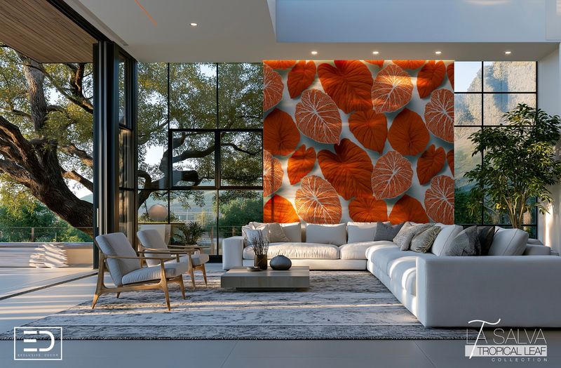 Vein of Copper Exclusive Wallpaper - Rust and Copper | La Salva Tropical Leaf Collection