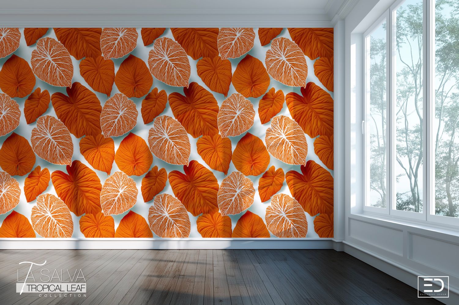 Vein of Copper Exclusive Wallpaper - Rust and Copper | La Salva Tropical Leaf Collection