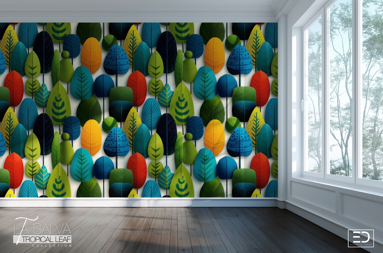 Midsummer Canopy Exclusive Wallpaper - Multicolour | La Salva Tropical Leaf Collection