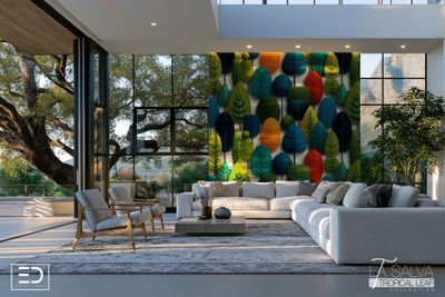 Midsummer Canopy Exclusive Wallpaper - Multicolour | La Salva Tropical Leaf Collection
