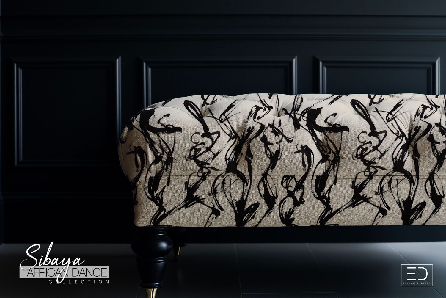 Buyela Fabric - Ink Black, Warm Off-White &amp; Graphite | Sibaya African Dance Collection