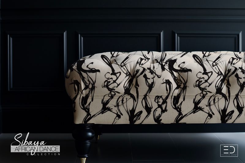 Buyela Fabric - Ink Black, Warm Off-White & Graphite | Sibaya African Dance Collection Buyela Fabric - Ink Black, Warm Off-White & Graphite | Sibaya African Dance Collection