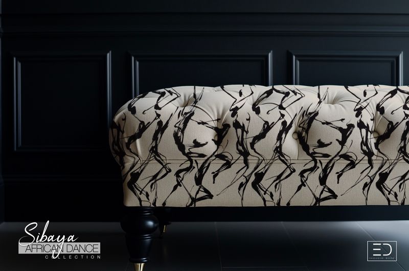 Ukuya Fabric - Ink Black, Warm Off-White & Graphite | Sibaya African Dance Collection Ukuya Fabric - Ink Black, Warm Off-White & Graphite | Sibaya African Dance Collection