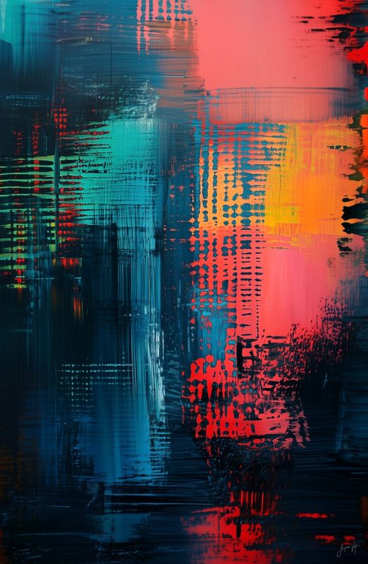 NIGHT FILTER ABSTRACT ORIGINAL ART CANVAS PRINT | The Iron Mesh Collection