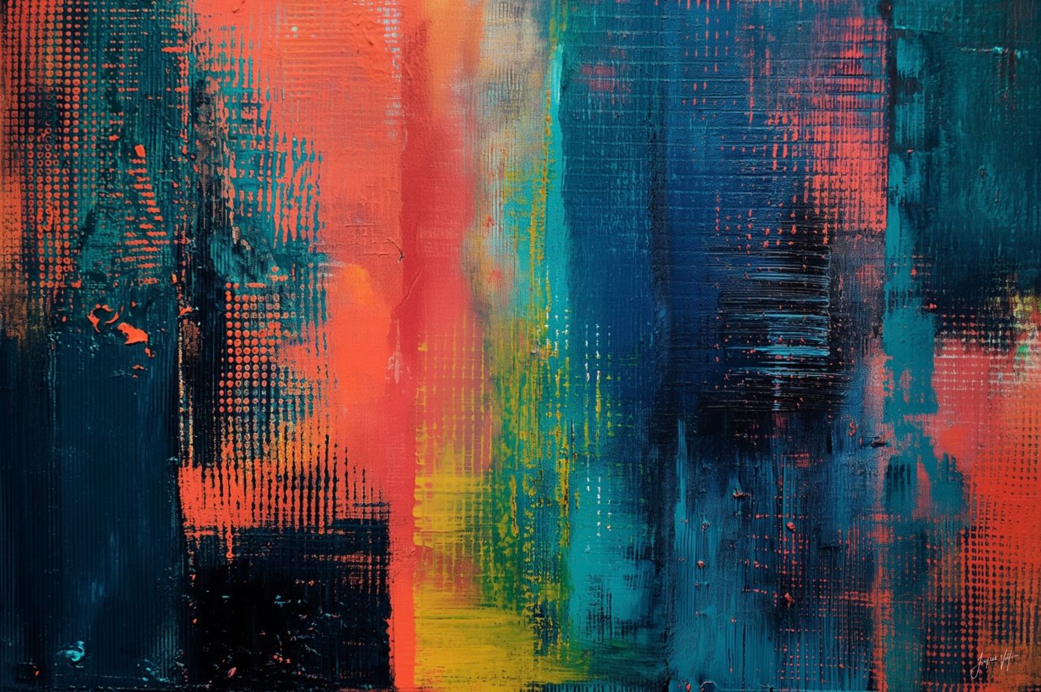 THE CROSSING ABSTRACT ORIGINAL ART CANVAS PRINT | The Iron Mesh Collection