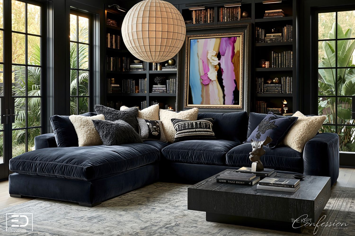 Nocturne in Blush: Powder Blue &amp; Mauve Canvas Print | The Kept Confession Collection