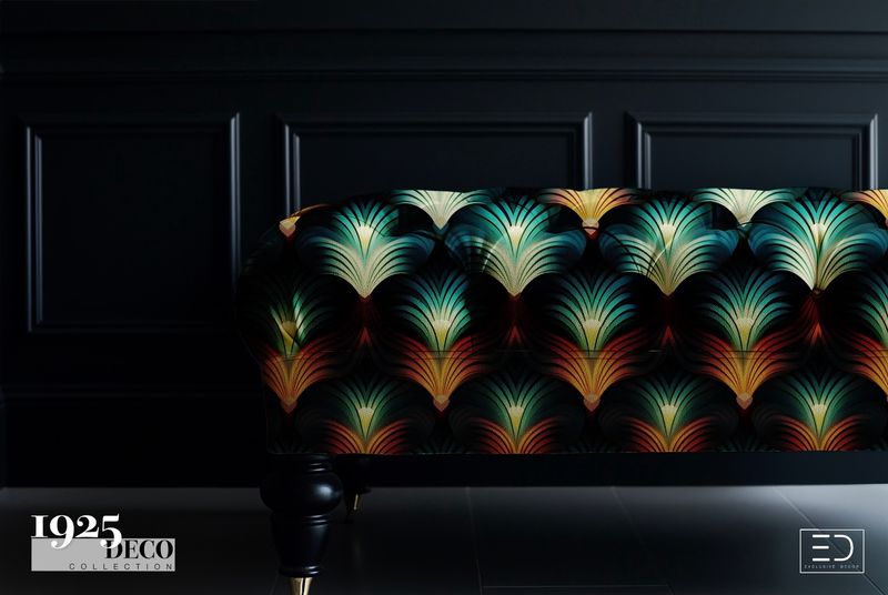 The Stork Club Fabric: Teal, Gold &amp; Rust | 1925 Deco Collection