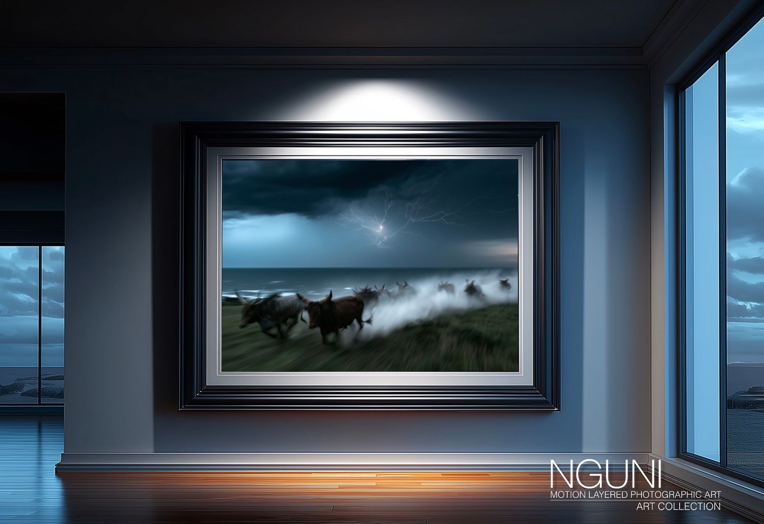 Surge, Unbroken. Original Nguni Motion Layered Photographic Art Canvas Print