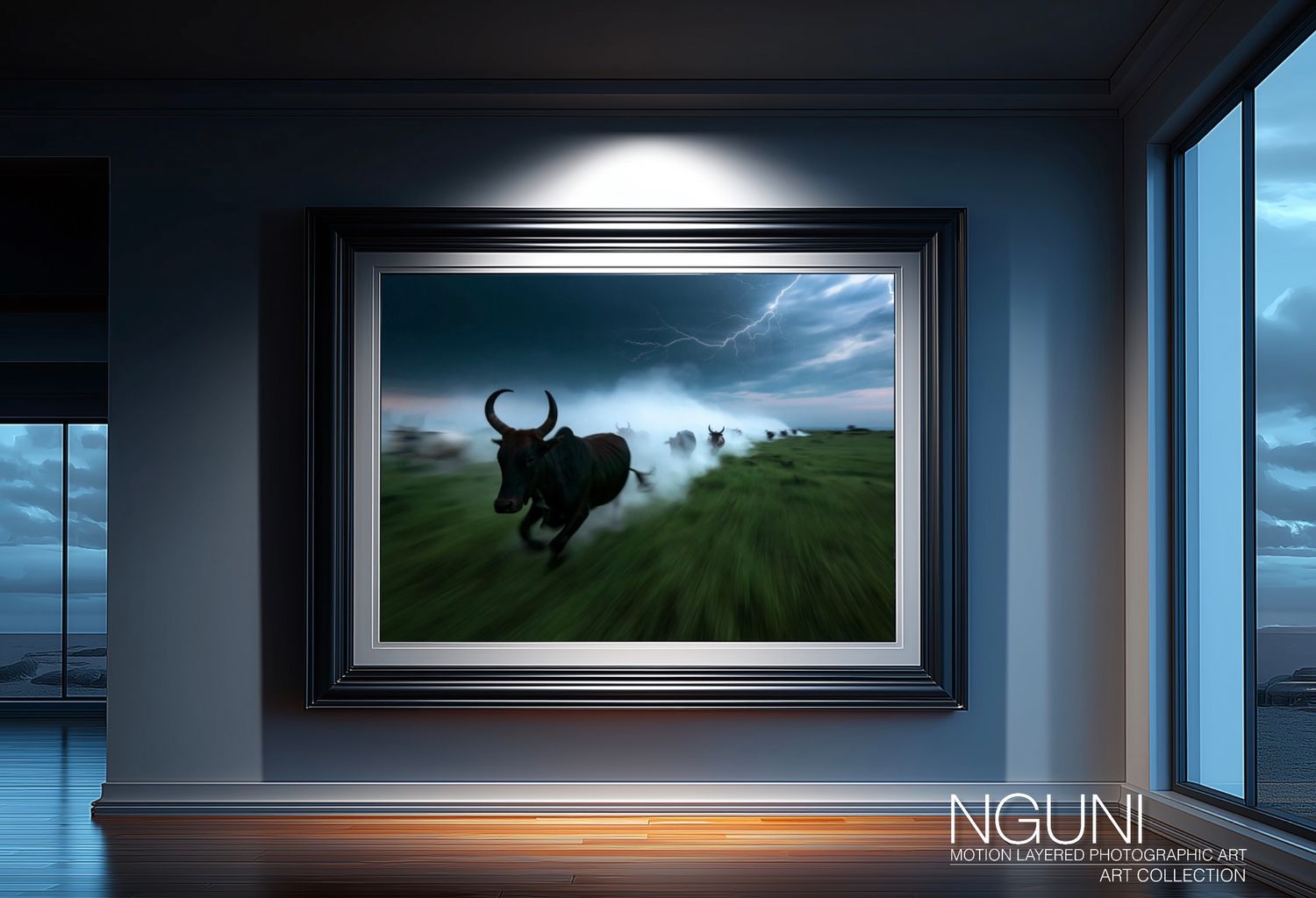 Vanguard, Undaunted. Original Nguni Motion Layered Photographic Art Canvas Print