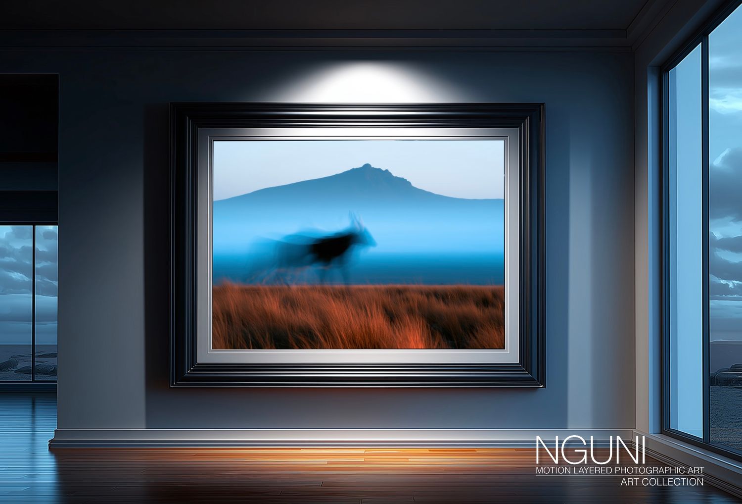 Drift, Unhurried Nguni. Original Motion Layered Photographic Art Canvas Print