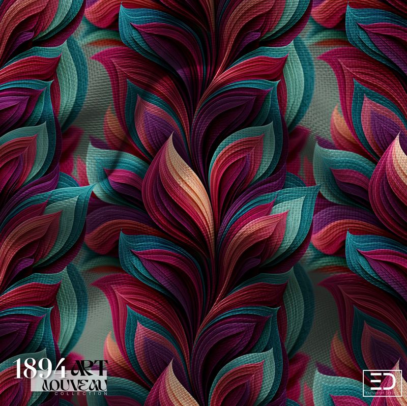 Where Darkness Blooms Fabric | Deep Jewel Tones on Black | Deep into a Dark Bloom Collection